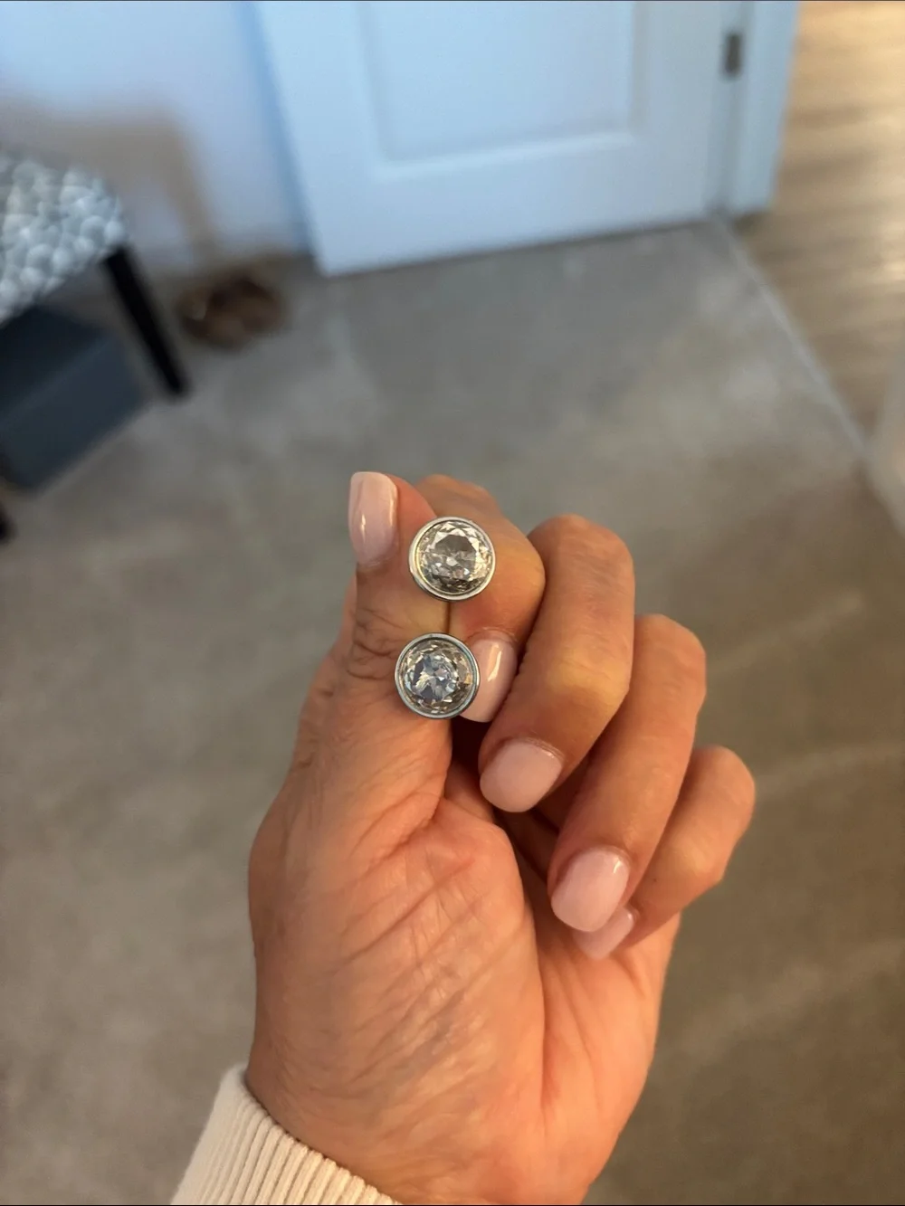 Michael Kors Silver Crystal Stud Earrings